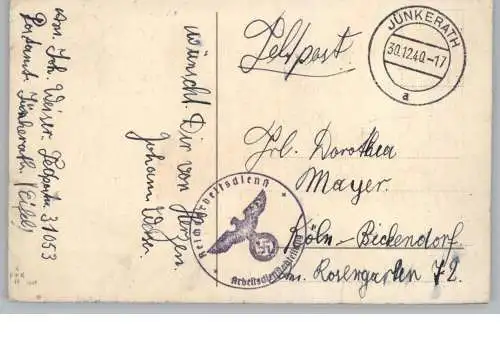 5532 JÜNKERATH, Postgeschichte, Reichsarbeitsdienst Feldpostnummer 31053, 1940