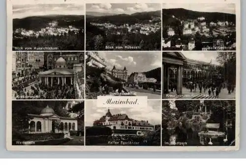 BÖHMEN & MÄHREN - MARIENBAD / MARIANSKE LAZNE, Kaffee Egerländer, Stadtpark, Goethedenkmal....1941