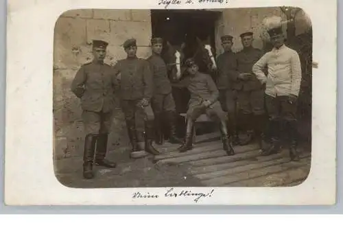 F 57310 RÖRCHINHEN / RURANGE - LES - THIONVILLE, 1. Weltkrieg, Deutsche Soldaten im Chateau de Logne, 1916, Photo-AK