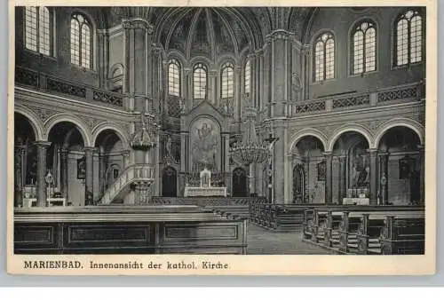 BÖHMEN & MÄHREN - MARIENBAD / MARIANSKE LAZNE, katholische Kirche, Innenansicht, 1941