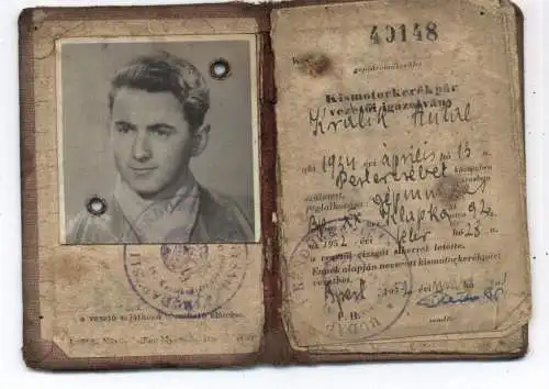 MOTORRAD - UNGARN - Führerschein / Drivers License, 1952