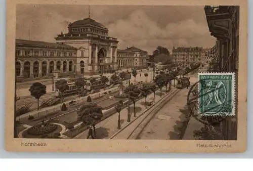6800 MANNHEIM, Hauptbahnhof, Strassenbahnen, GLOBUS - Tauschkarte