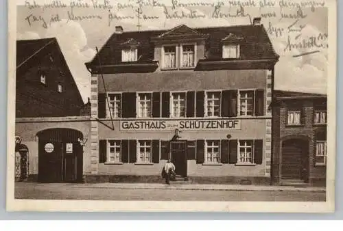6093 FLÖRSHEIM, Gasthof Schützenhof / kath. Gesellenhaus / Kolpinghaus, MOTALIN - Tankstelle, 1929