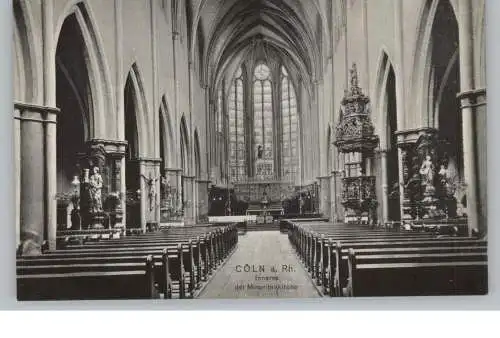 5000  KÖLN, Kirchen, Minoriten-Kirche, Innenansicht, 1908, Grabstätte Kolpings, Verlag Trenkler