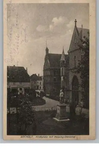 4290 BOCHOLT, Kirchplatz mit Kolping - Denkmal, 1929