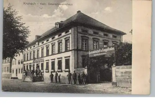 8640 KRONACH, Kath. Gesellenvereinshaus / Kolpinghaus, Gastwirtschaft & Kegelbahn, 1919