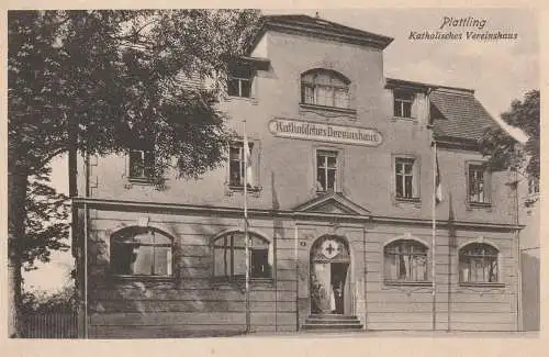 8350 PLATTLING, Kath. Gesellenhaus / Kolpinghaus, 1915, Rot-Kreuz-Signet, Kriegsgefangenenpost