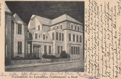 4040 NEUSS, Katholisches Gesellenhaus / Kolpinghaus, Architektenzeichnung, 1913