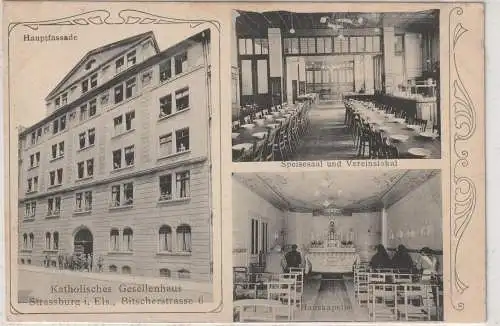 F 67000 STRASSBURG / STRASBOURG, Katholisches Gesellenhaus / Kolpinghaus, Lazarettstempel