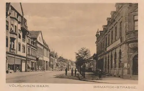 6620 VÖLKLINGEN, Bismarckstrasse mit Kolpinghaus (mittlerweile abgerissen), 1928