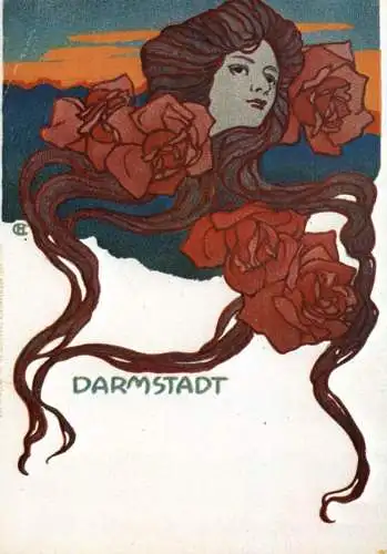 KÜNSTLER / Artist - HANS CHRISTIANSEN, "DARMSTADT", Hessisches Landesmuseum, Verlag Megede 1977