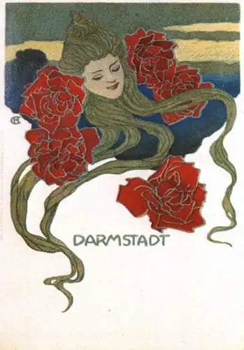 KÜNSTLER / Artist - HANS CHRISTIANSEN, "DARMSTADT", Hessisches Landesmuseum, Verlag Megede 1977