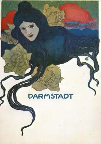 KÜNSTLER / Artist - HANS CHRISTIANSEN, "DARMSTADT", Hessisches Landesmuseum, Verlag Megede 1977