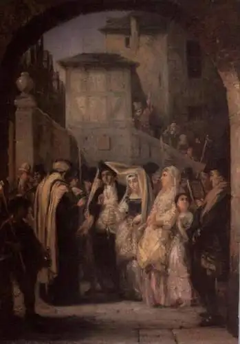 JUDAICA - A Jewish Wedding, Moritz Daniel Oppenheim, The Israel Museum