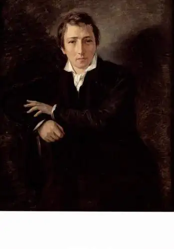 JUDAICA - HEINRICH HEINE, Porträt von Moritz Daniel Oppenheim, Hamburger Kunsthalle