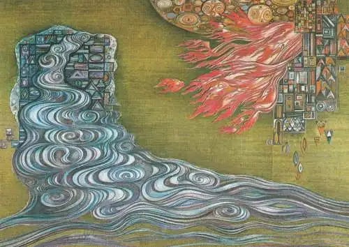 OPER - Bühnenbildentwurf zu "Die Frau ohne Schatten", Richard Strauss von Hans Schavernoch, Städt. Bühnen Dortmund