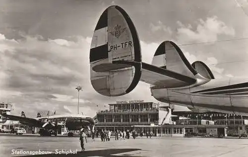 FLUGHAFEN / Airport, AMSTERDAM - Schiphol, 1958, KLM Super Constellation