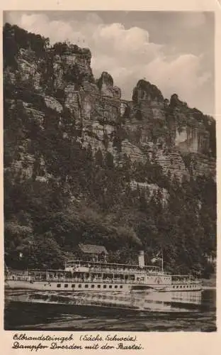 BINNENSCHIFFE - ELBE, Dampfer "DRESDEN" vor der Bastei