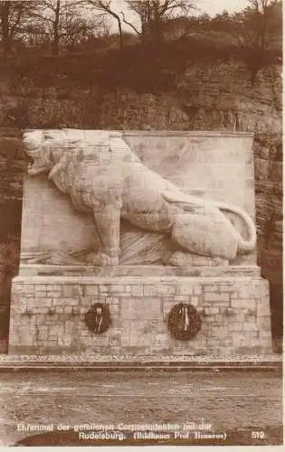 0-4800 NAUMBURG, Denkmal der gefallenen Coprsstudenten bei der Rudelsburg, Bildhauer Prof. Hosaeus, 1928
