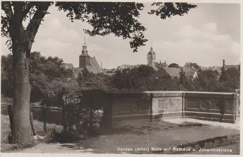 2810 VERDEN, Blick auf Rathaus und Johanniskirche, 1928