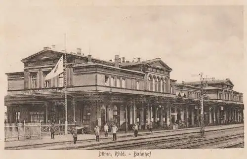 5160 DÜREN, Bahnhof von der Gleisseite