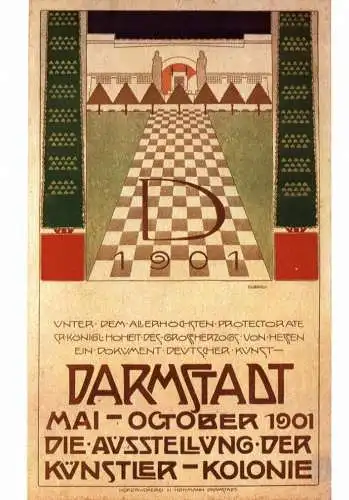 KÜNSTLER / Artist - JOSEPH MARIA OLBRICH, Ausstellung Künstler-Kolonie Darmstadt 1901, Verlag Megede 1977