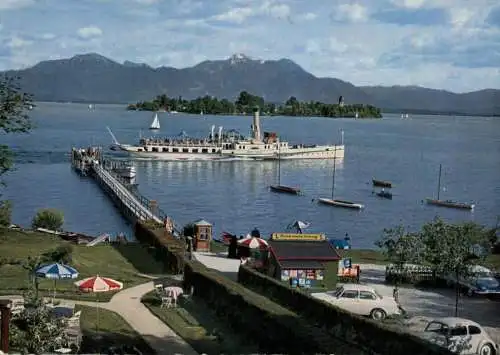 BINNENSCHIFFE - CHIEMSEE, "LUDWIG FESSLER"vor Gstadt, Kiosk, VW 1500 & VW Käfer
