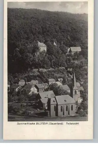 5940 LENNESTADT - BILSTEIN, Blick auf den Ort mit Kirche, rücks. kl. Papierabrieb