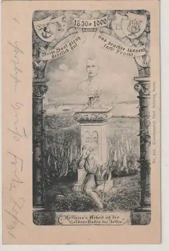 5300 BONN, 50 Jahre Kolpingwerk, Künstler-Karte, Kolping-Denkmal mit Blick auf die Bonner Rheinbrücke, Verlag Schade