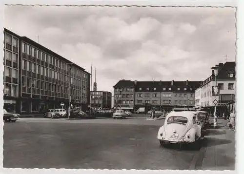 [Ansichtskarte] 5160 DÜREN, Marktplatz, OPEL REKORD, VW - Käfer, Willy Brandt Wahlplakat. 