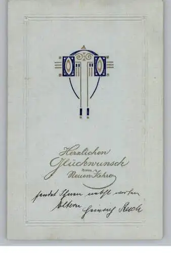 [Ansichtskarte] JUGENDSTIL / ART NOUVEAU, Präge - Glückwunschkarte, 1910, embossed / relief. 