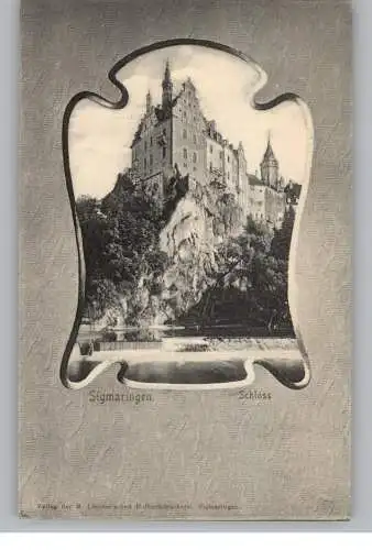 [Ansichtskarte] 7480 SIGMARINGEN, Schloß im Passepartoutrahmen, ca. 1905. 