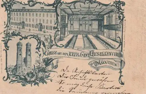 8000 MÜNCHEN, Katholisches Gesellenhaus / Kolpinghaus, 1900, 3 Ansichten