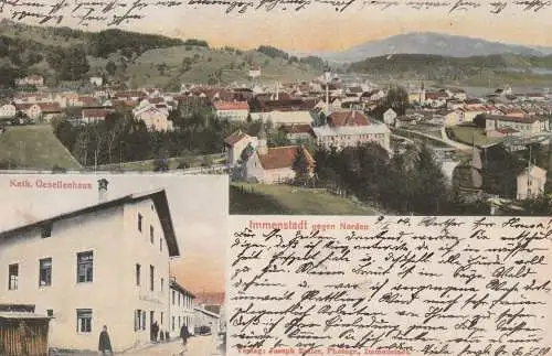 8970 IMMENSTADT, Katholisches Vereinshaus / Kolpinghaus, Ortsansicht, handcoloriert, 1904