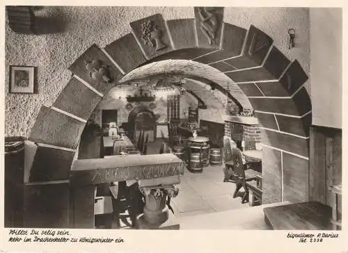 5330 KÖNIGSWINTER, HOTEL UNION - Drachenkeller, 1957