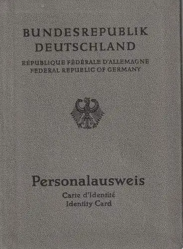 AUSWEIS / PASSPORT / CARTE D'IDENTITE - Personalausweis, Bonn 1966