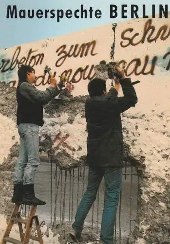 1000 BERLIN, BERLINER MAUER, Mauerspechte nach dem 9.November 1989