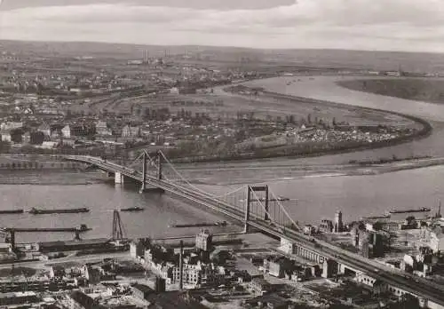 5000 KÖLN - MÜLHEIM / RIEHL / MÜLHEIMER BRÜCKE, Luftaufnahme 1957