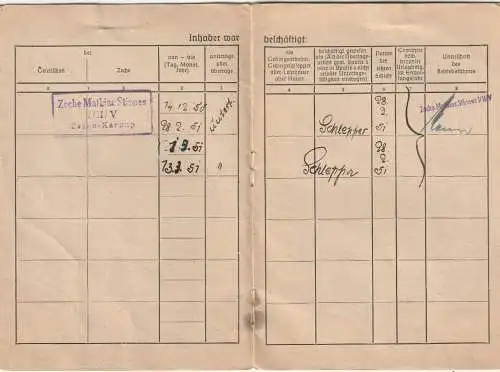 AUSWEIS / DOCUMENT - Bergmannsbuch 1950, Zeche Mathias Stinnes Essen - Karnap