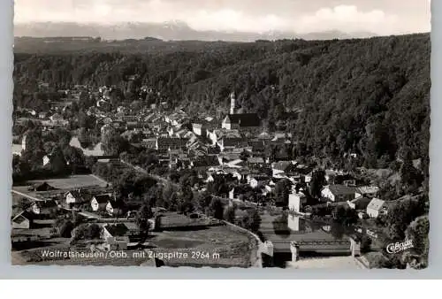 [Ansichtskarte] 8190 WOLFRATSHAUSEN, Luftaufnahme, 1955. 