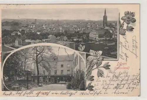 5160 DÜREN, Stadtpark - Restaurant, Wettersäule, 1902