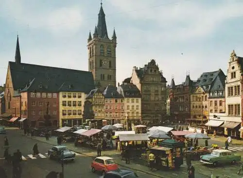 5500 TRIER, Hauptmarkt, OPEL REKORD, BMW ISETTA; FORD TAUNUS