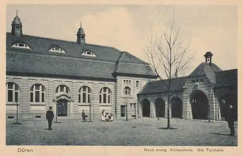 5160 DÜREN, Neue ev. Volksschule, Turnhalle