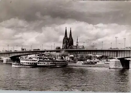 [Ansichtskarte] BINNEBSCHIFFE - RHEIN, Köln - Düsseldorfer "KAISER WILHELM" vor Köln, 50er Jahre. 