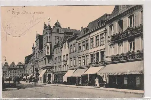 5160 DÜREN, Markt - und Oberstrasse, Kaiser's Kaffee, Peter Trienjes...1914