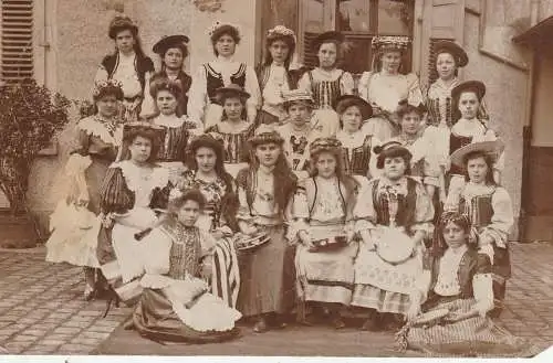 5407 BOPPARD, Photo-AK, Faßnacht / Karneval, Frauengruppe in Kostümen, 1908, Eckmangel