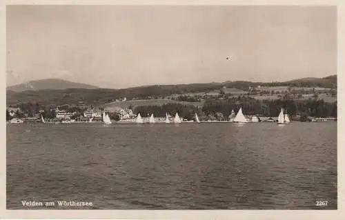 A 9220 VELDEN, Blick über den See, Segelboote, 1933