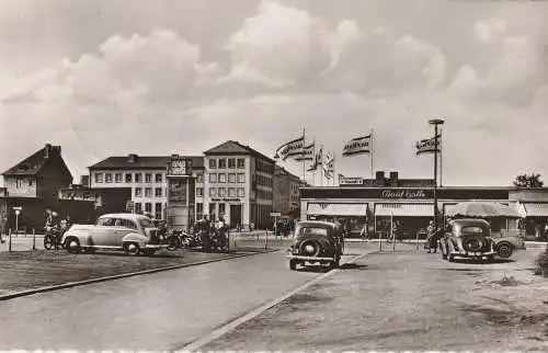 5160 DÜREN, Wirteltorplatz und Schenkelstrasse, Kauf-Halle, OPEL Oldtimer, Motorräder, 50er Jahre