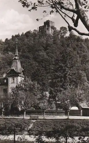 7808 WALDKIRCH, Blick aus den Anlagen auf die Kastelburg, 1956