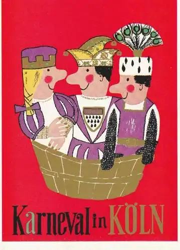 5000 KÖLN, KARNEVAL, Plakat von 1963, Herausgeber Verkehrsamt